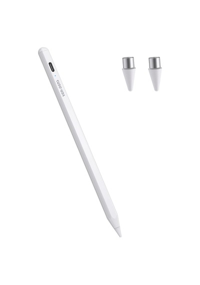 Ven-dens Vd-sp004 Apple Uyumlu iPad Ve Android Uyumlu Manyetik Tablet Kalemi, Type-c Şarjlı, Metal Gövde, Beyaz
