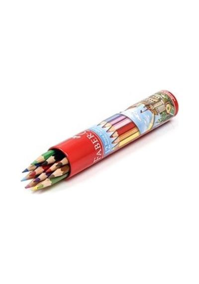 Faber Castell Kuru Boya 12 Li Teneke Tüpte - 2 Adet Çok Renkli