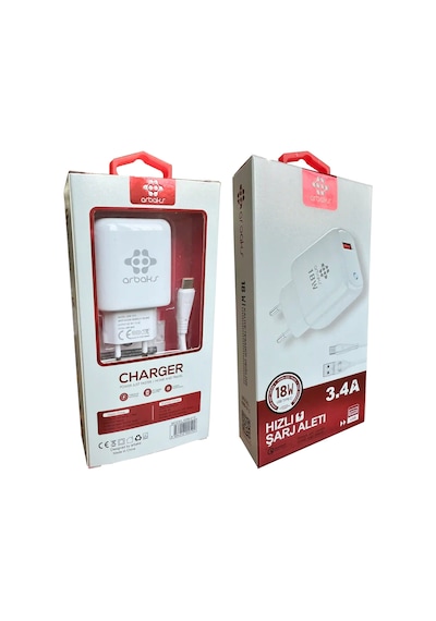 Arbaks ARB-013 Led 18 W 3.4A Type-C Hızlı Şarj Aleti