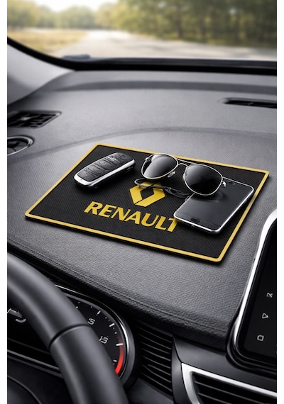 Renault 12 / Toros Nakışlı Siyah Ön Göğüs Torpido Koruma Halısı + Renault Araç Oto Aksesuar