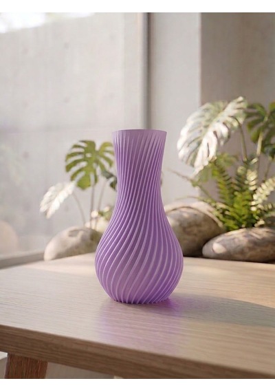 Dekoratif Vazo, 15 Cm, 3d Baskı Lila