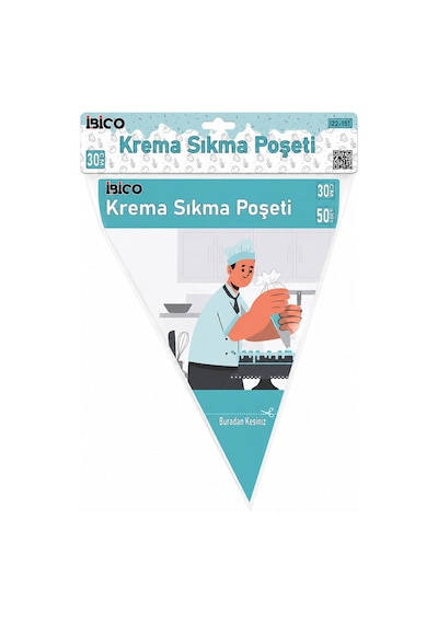 İbico İ22-151 Torbası 30cm 50 Adet Naylon Poşeti Krema Sıkma