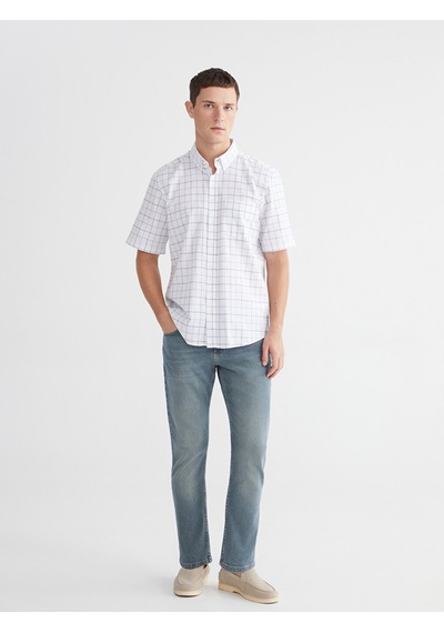 Lcwaıkıkı Classic Mavi Regular Fit Ekose Armürlü Erkek Gömlek
