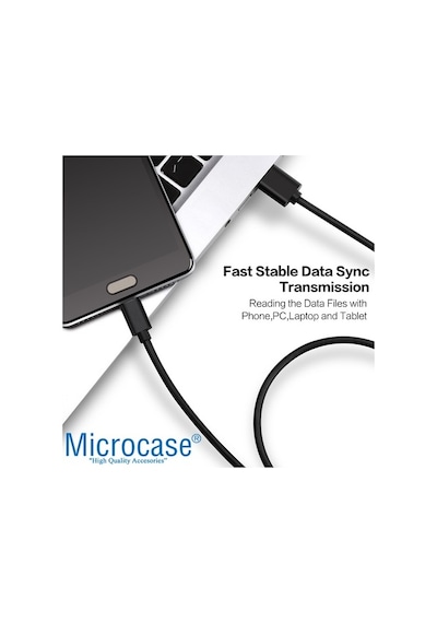 Microcase Type-C Usb Şarj Ve Data Kablosu - 3 Metre Siyah