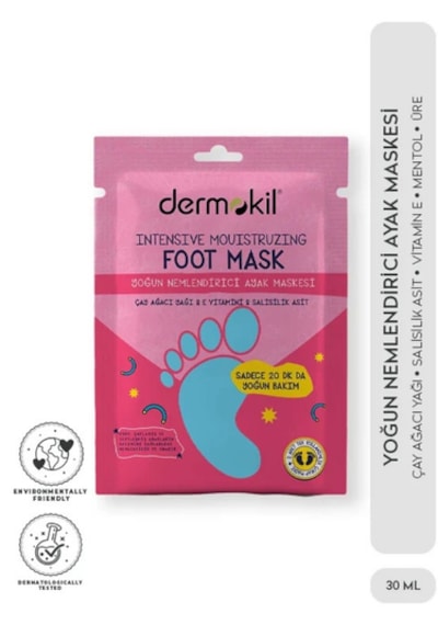 Dermokil 2 Adet Yoğun Nemlendirici Ayak Maskesi Ve 2 Adet Peeling Etkili Ayak Maskesi