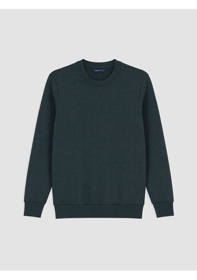 Lcwaıkıkı Classic Petrol Bisiklet Yaka Erkek Kalın Sweatshirt Petrol Mavi