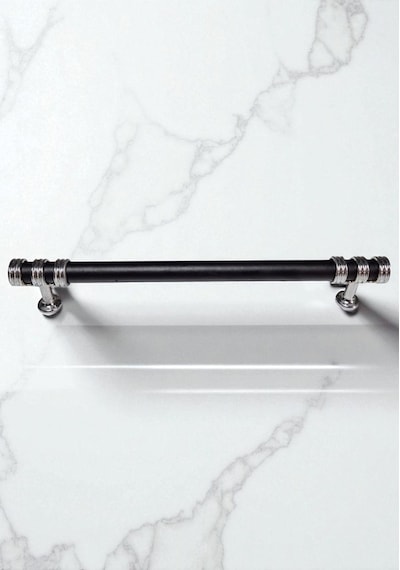Nesli Alüminyum Metal Lüks Modern Mobilya Çekmece Mutfak Dolabı Kulpu Siyah-krom 160mm Siyah - Krom