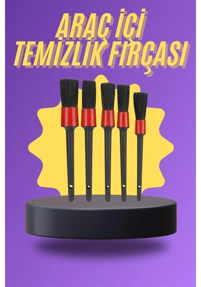 Zenvia 5 Parça Araç İçi Temizlik Fırçası Araç İçi-dışı Temizleme Fırça Seti Znv2026