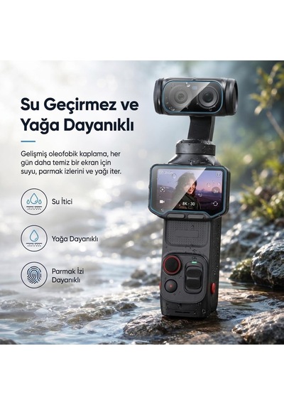 Insta360 Luna Ultra İle Uyumlu Temperli Cam Koruyucu
