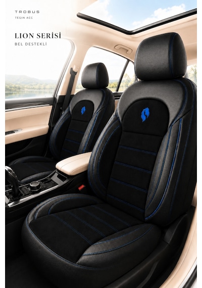 Suzuki Baleno 2016 Ve Sonrası Uyumlu Lion Serisi Mavi Oto Koltuk Kılıfı