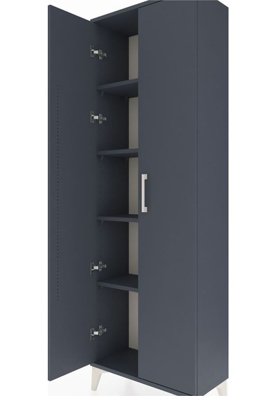 Arges Dolap 4 Raflı 2 Kapaklı 60x30x182 Antrasit-antrasit Antrasit