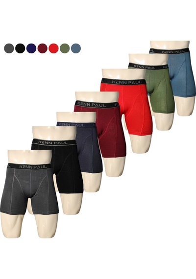Kennpaul 7'li Bambu Uzun Paçalı Sporcu Boxer Nefes Alır, Konforlu Çok Renkli