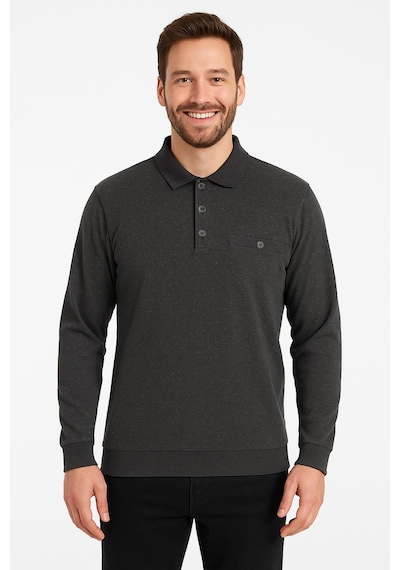 Ercan Regular Fit Polo Yaka Selanik Kazak - 7460 Füme