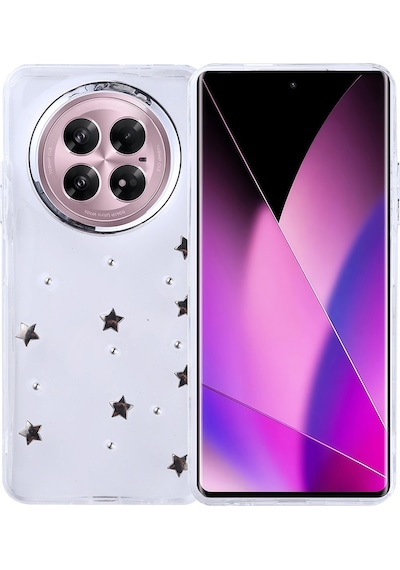 Teleplus İnfinix Zero 40 5g Kılıf Kutup Simli Glitter Yıldız Desenli Kapak