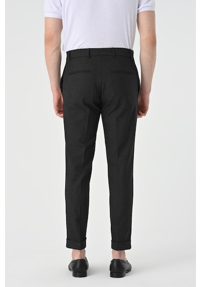 Antioch Regular Fit Duble Paça Erkek Pantolon Füme