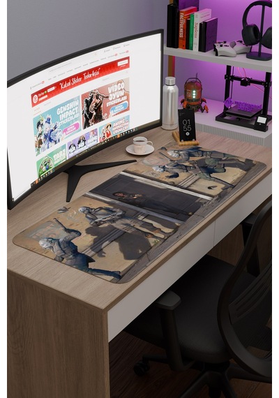Half Life Kaymaz Dikişli Kauçuk Oyuncu Mousepad V4 - 90x40 Xxl Gaming Mouse Pad Fare Altlığı