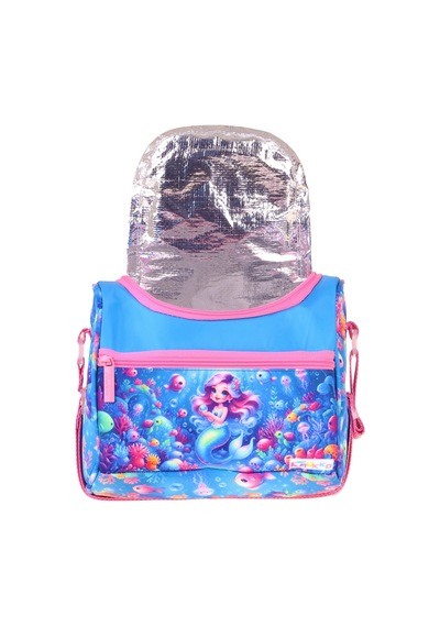 Kaukko Kids Kız Çocuk Mercan Ve Denizkızı Baskılı Isı Yalıtımlı Okul Beslenme Çantası Pembe - Mavi - L5324