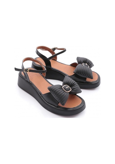 Dgn 7001 Kadin Fiyonk Detayli Sandalet Siyah
