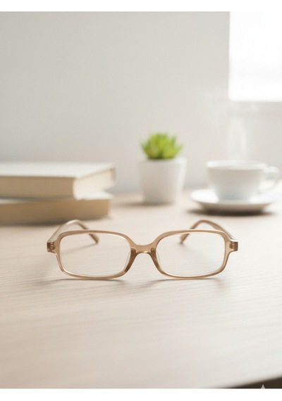 Glamy Kare Model Optik Uyumlu Mavi Işık Korumalı Gözlük Modern Çerçeveli Trend Şık Ve Modern Pudra