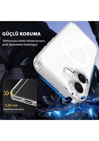 Apple iPhone 17 Uyumlu Şeffaf Magsafe Kılıf Safe Şeffaf