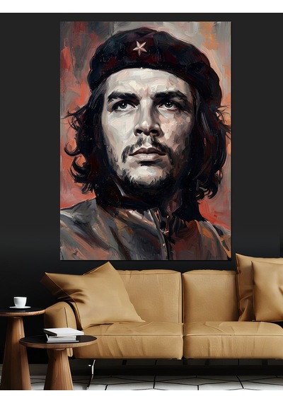 Che Guevara Klasik Devrimci Portresi Dekoratif Kanvas - Mdf Ahşap Tablo