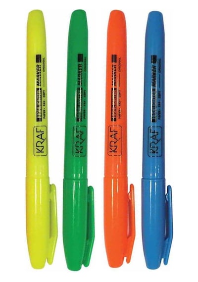 Kraf Fosforlu Kalem 2 Mm Uç No 340 4 Renk Set 3 Renk