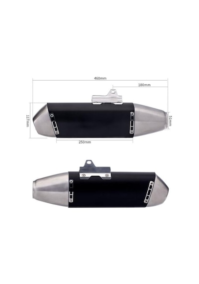 S117 Evrensel Motosiklet Egzoz Susturucu Borusu 51mm