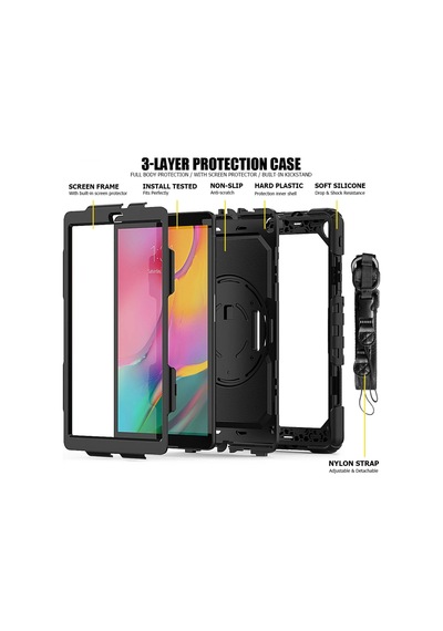 Cosmotex Newface Samsung Galaxy T510 Tab A 10.1 Kılıf Pars Tablet Kapak - Siyah