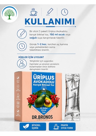 Çareburada Dr. Bronos Üriplus Isırgan Ve Çınar Yapraklı Karışık Bitkisel Toz 30 Stick