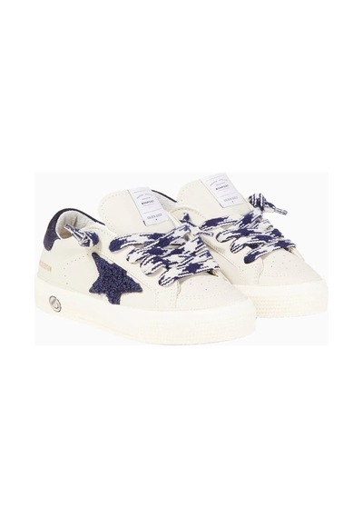 Bonpoint X Golden Goose Italyan Tasarımı Deri Çocuk Sneaker Beyaz