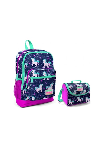 Coral High Mor Unicorn Kız Çocuk İlkokul Çantası ve Beslenme Seti