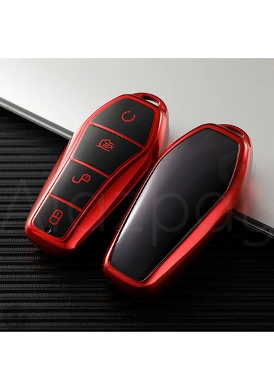 Byd Atto 3 Seal U Anahtar Parlak Tpu Anahtar Kılıfı Kırmızı- 1 Adet