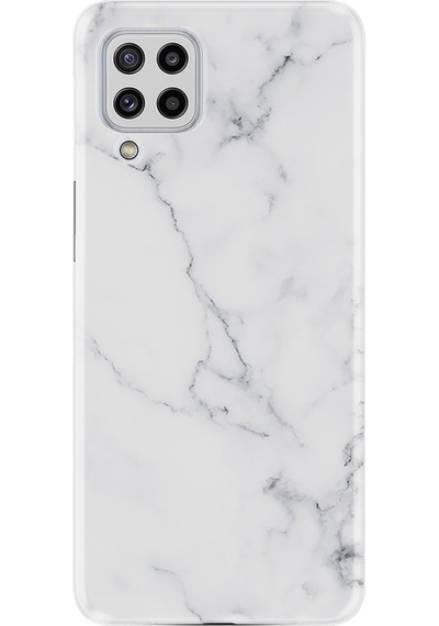 Samsung Uyumlu Galaxy M32 Kilif Silikon Resimli Beyaz Açik Mermem-1293 511724655