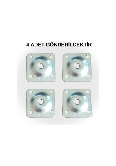 M8 Tabla Metal Kare Tabla Sacı Baza Ayağı Tablası Sehpa Tablası Ince Diş Tabla 50 X 50 Mm 4 Adet Mob