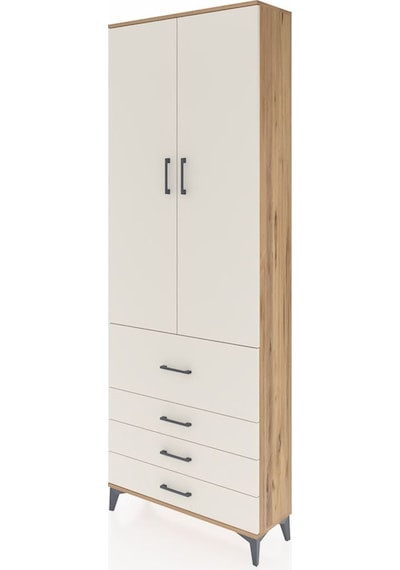 Arges Dolap 3 Raflı 4 Çekmeceli 2 Kapaklı 88x30x243 Çam-aytaşı Atlas Çam