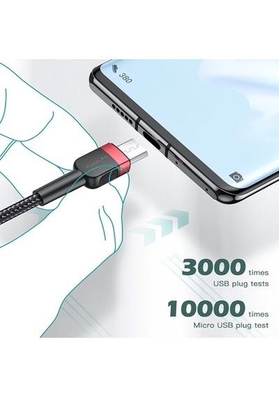 Kuulaa Mikro Usb 3A Hızlı Şarj 0.50Cm Kısa Android Usb Şarj Kablo Siyah - Gri