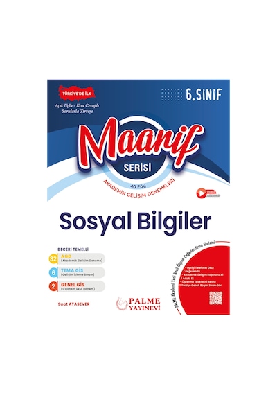 Palme 6. Sınıf Maarif Sosyal Bilgiler Haftalık 40 Deneme 3092