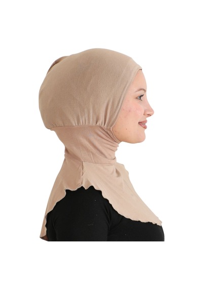 Modish Group Kadın Boyunluklu Hijab Tesettür Pratik Spor Bone - Sarı Koyu Vizon
