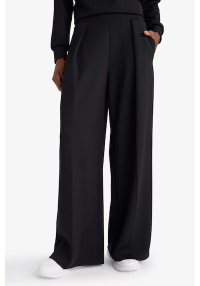 Defacto Ultra Yumuşak Wide Leg Geniş Paça Standart Boy Modal Eşofman Alt F8429ax26spbk81 Siyah-bk81