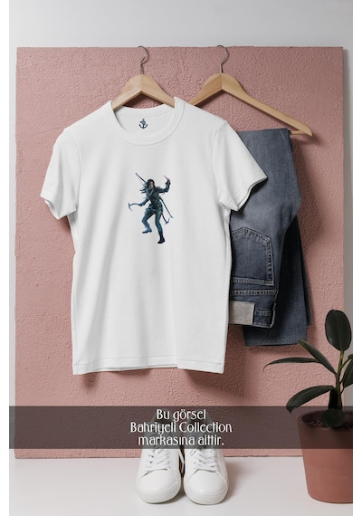 Bahriyeli Collection Oversize Rise Of The Tomb Raider Shadow Tasarımlı Unisex T-shirt Beyaz