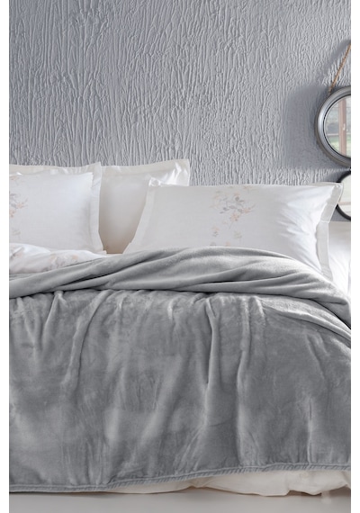 Yataş Bedding Olenna Çift Kişilik Wellsoft Battaniye Açık Gri