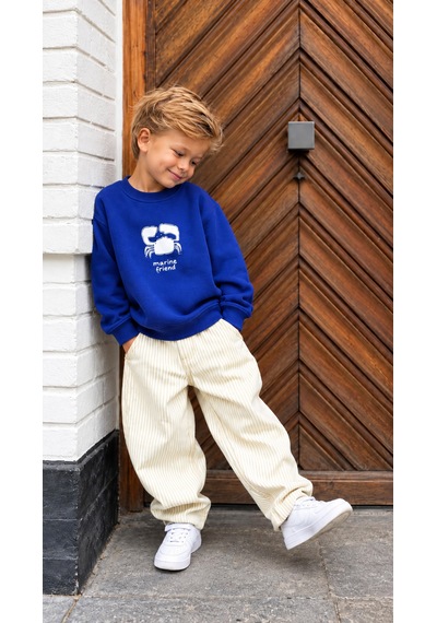 Elzo Collection Erkek Çocuk Yengeç Baskılı Sweatshirt Çizgili Gabardin Kot Pantolon Alt Üst Takım Lacivert Elzo Collection Erkek Çocuk Yengeç Baskılı Sweatshirt Çizgili Gabardin Kot Pantolon Alt Üst Takım Lacivert