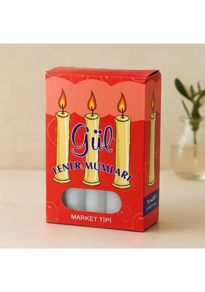 Jenerik Gül Kokulu Mum 10'lu Paket Çok Renkli