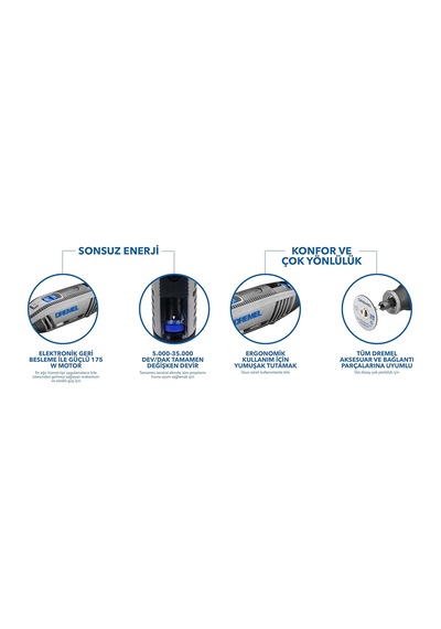 Tr 4250 Amazon Özel Çok Amaçlı El Motoru, 175 W, 3 Bağlantı Parçalı, 45 Aksesuarlı