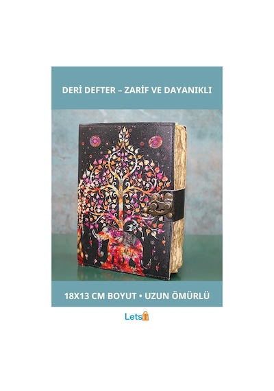 Zarif Deri Defter 18x13 Cm Dayanıklı Yazma Aracı Çok Renkli
