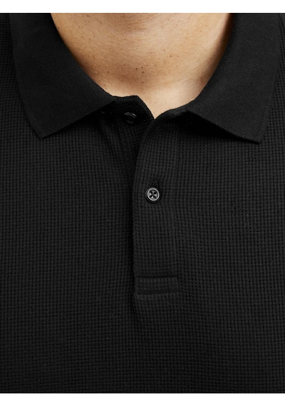 Jack & Jones Büyük Beden Polo Tişört - Austin - 12274980 Black Siyah