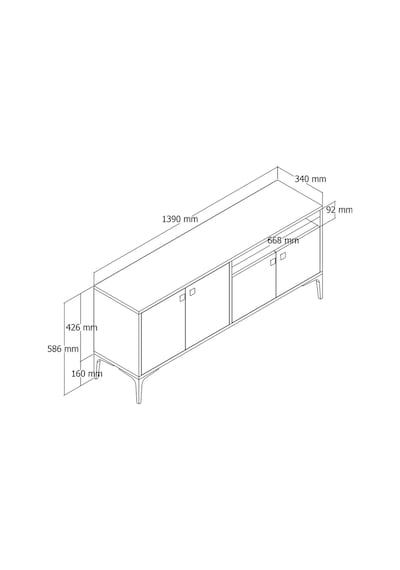 1540 Artemıs 139 Cm Tv Ünitesi Atlantik Çam