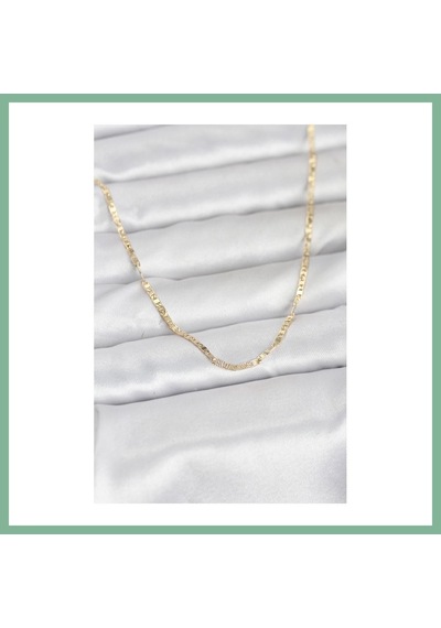 Bşkvirgo Cm 14k Gold Renk Yassı Zincir Model 60 Cm Kadın Kolye Bsk2026