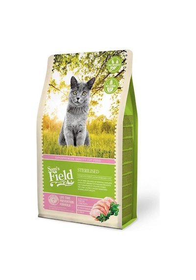 Sam's Field Kısırlaştırılmış Tavuklu Tahılsız Yetişkin Kedi Maması 2500 G