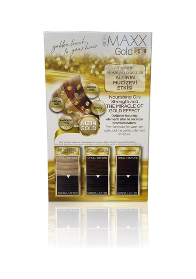 Gold Serisi 24k Altın Parçacıklı Serum İle 1 Kutu 2 X 50 Ml Ve Geliştiriciler Saç Boyası Yoğun Küllü Açık Kumral 8.11